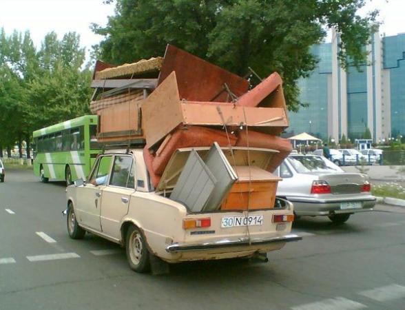 Demenagement avec les moyens du bord - crazy